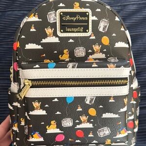 Disney Loungefly Black Iconic Print Mini Backpack